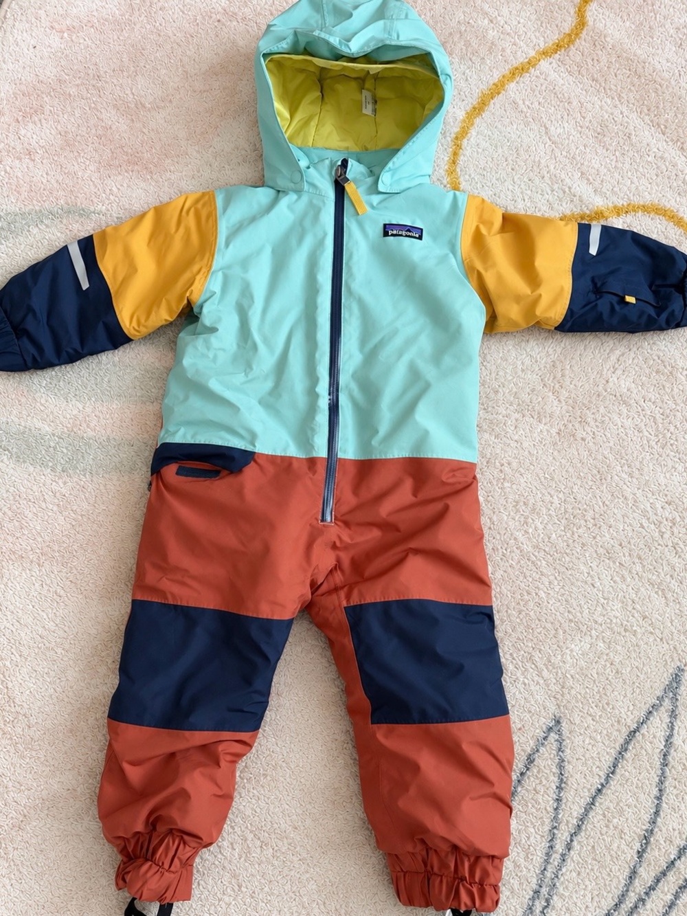 Patagonia Baby Snow Pile One-Piece Snowsuit 2T Colorblock Waterproof